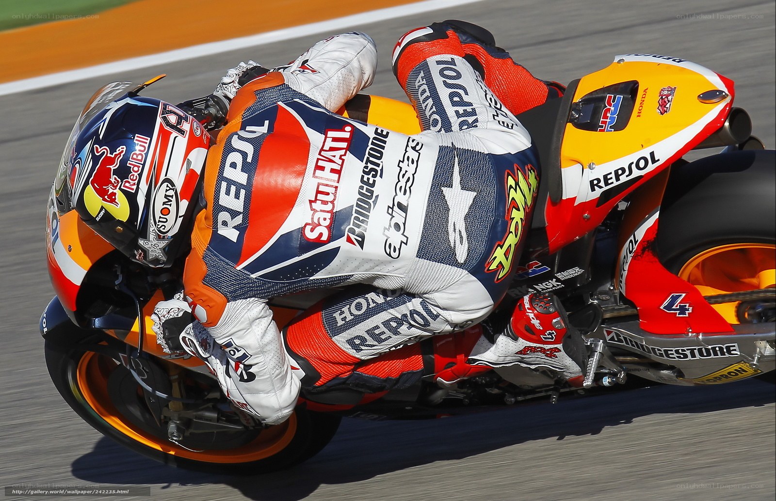 Motorcycle racer in action