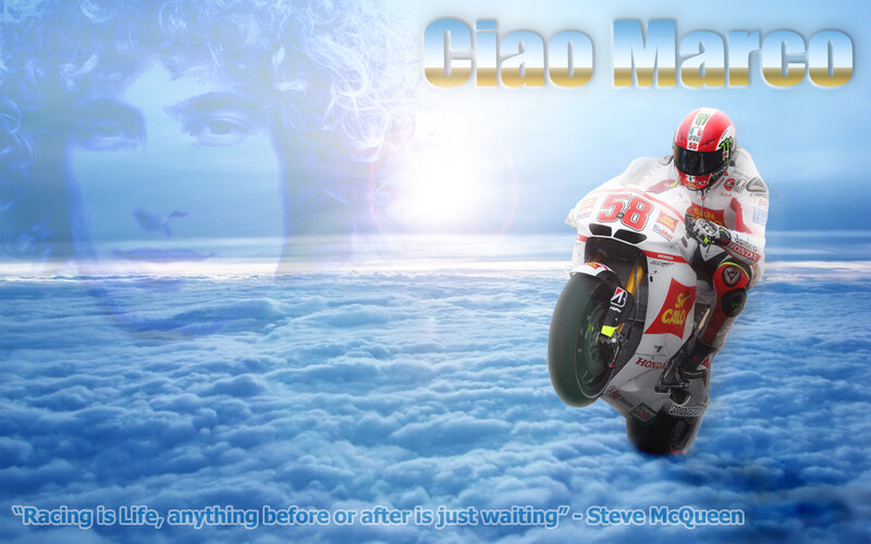 Motorcycle Racer in Clouds