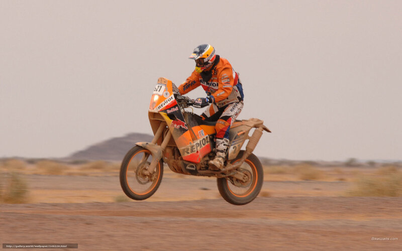 Motorcycle Racer in Desert — Orange, Dynamic
