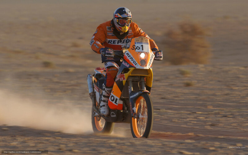 Motorcycle Racer in Desert — Orange