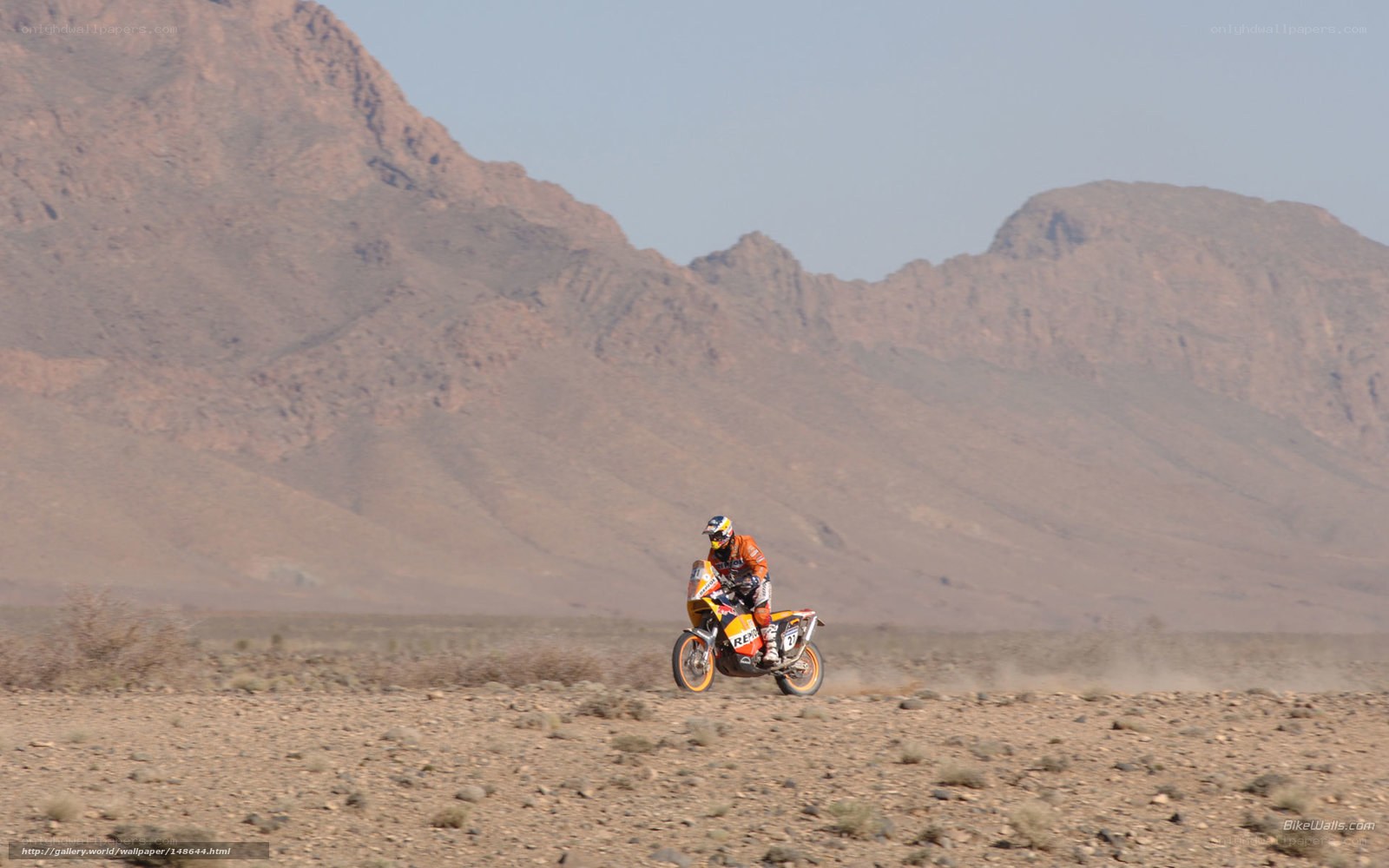 motorcycle racer in desert