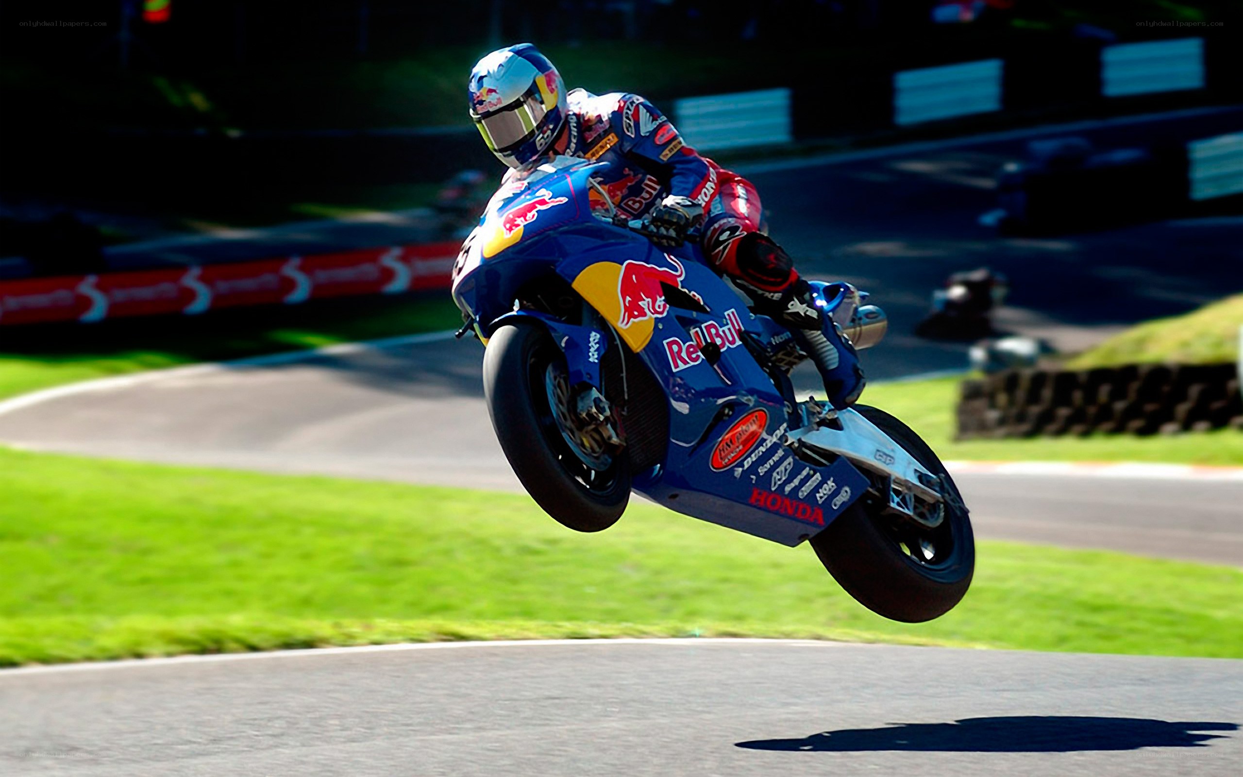 motorcycle racer in mid-air