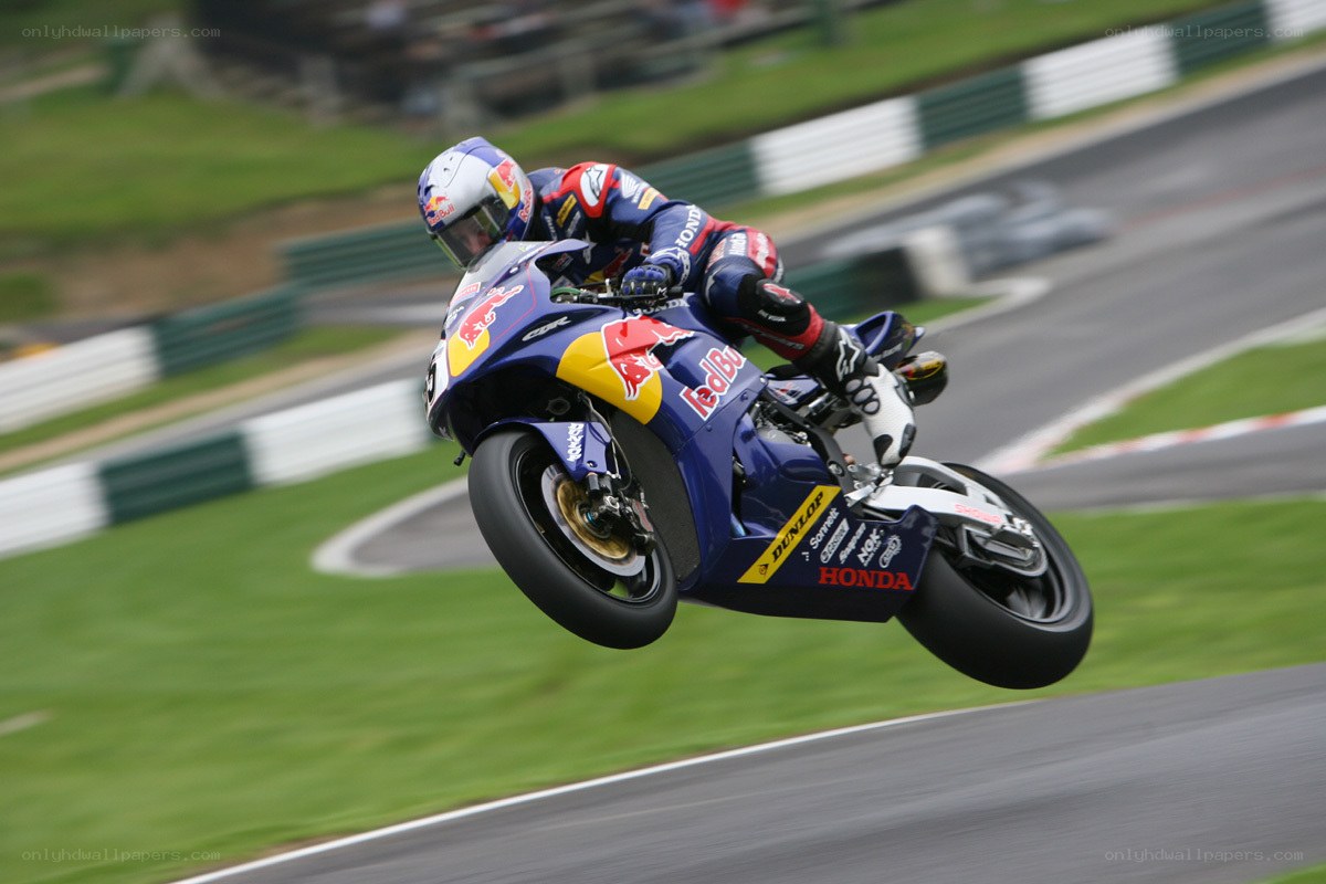 motorcycle racer in mid-air