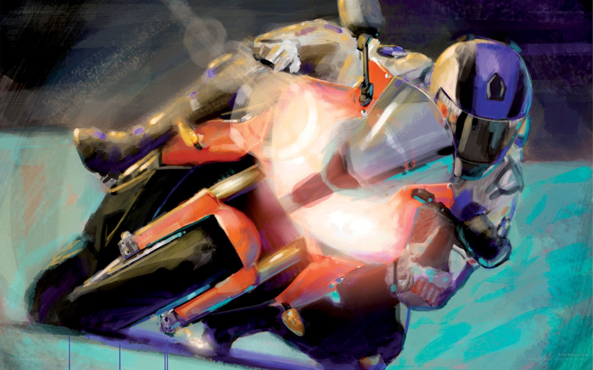 motorcycle racer in motion
