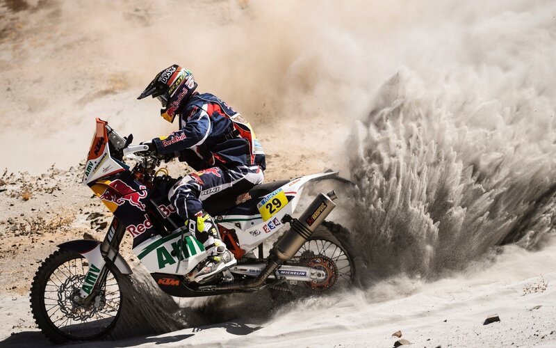 Motorcycle Racer in Sand