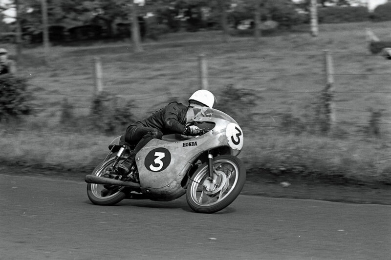 Motorcycle racer on a Honda