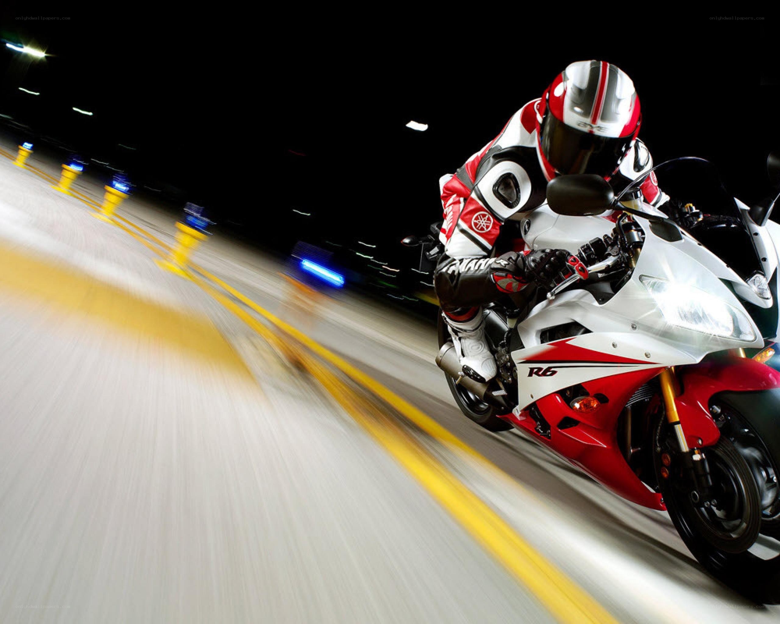 Motorcycle racer on a track