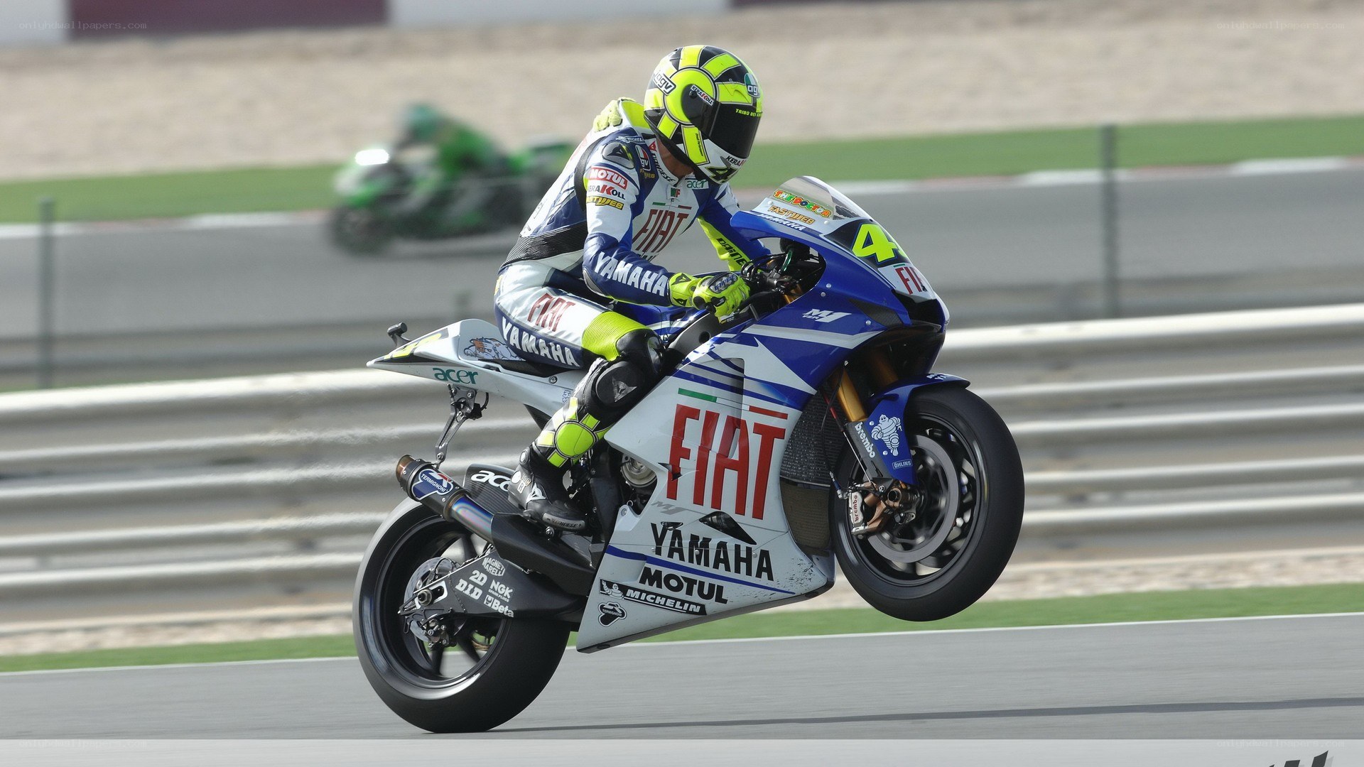 Motorcycle racer on a track