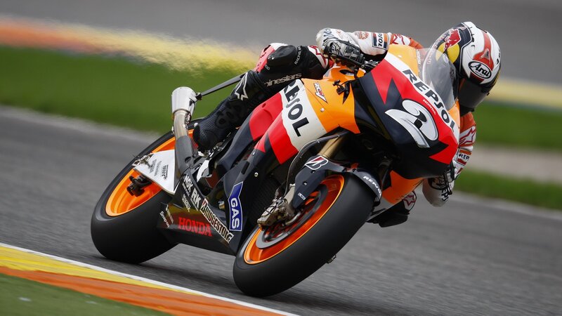 Motorcycle racer on a track
