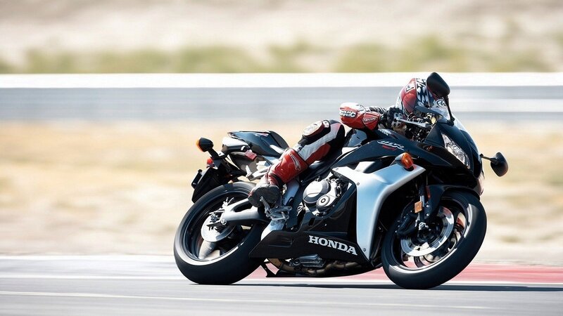 Motorcycle racer on a track