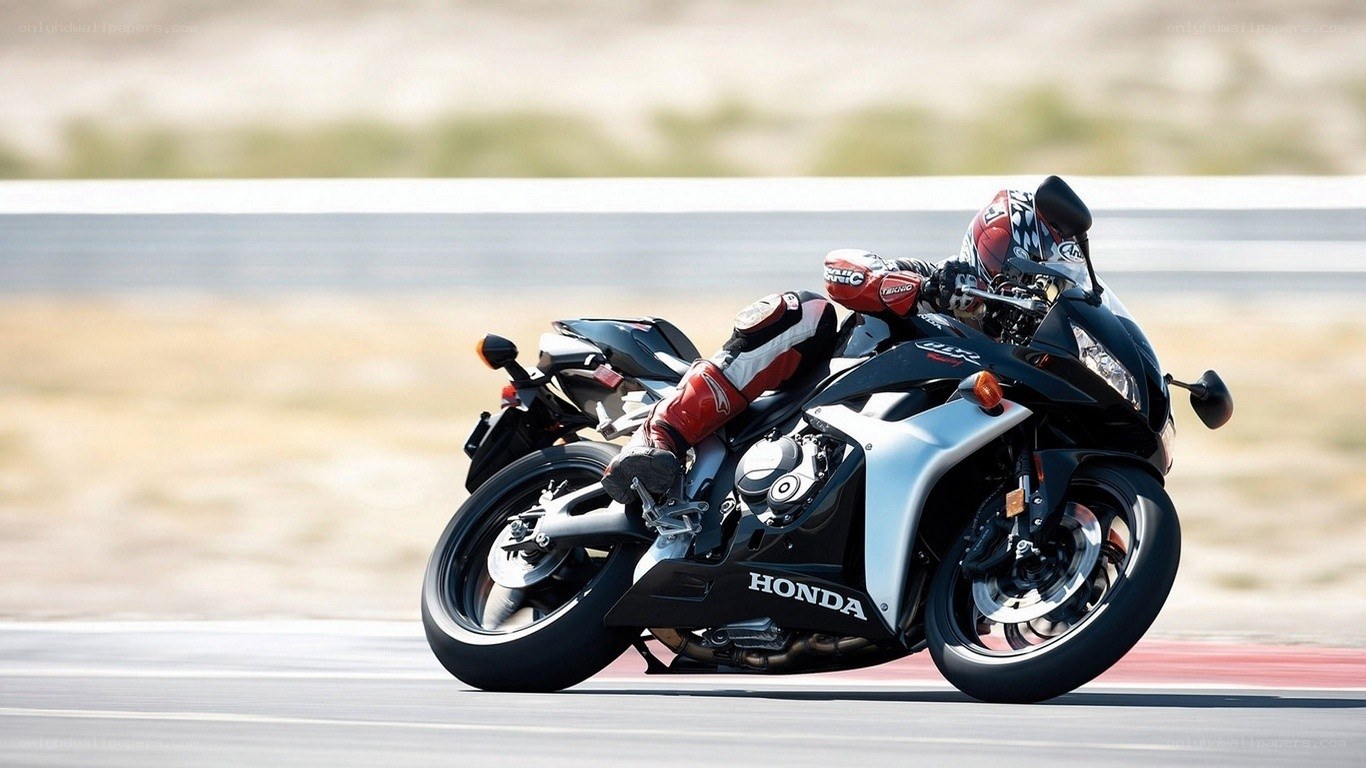 Motorcycle racer on a track