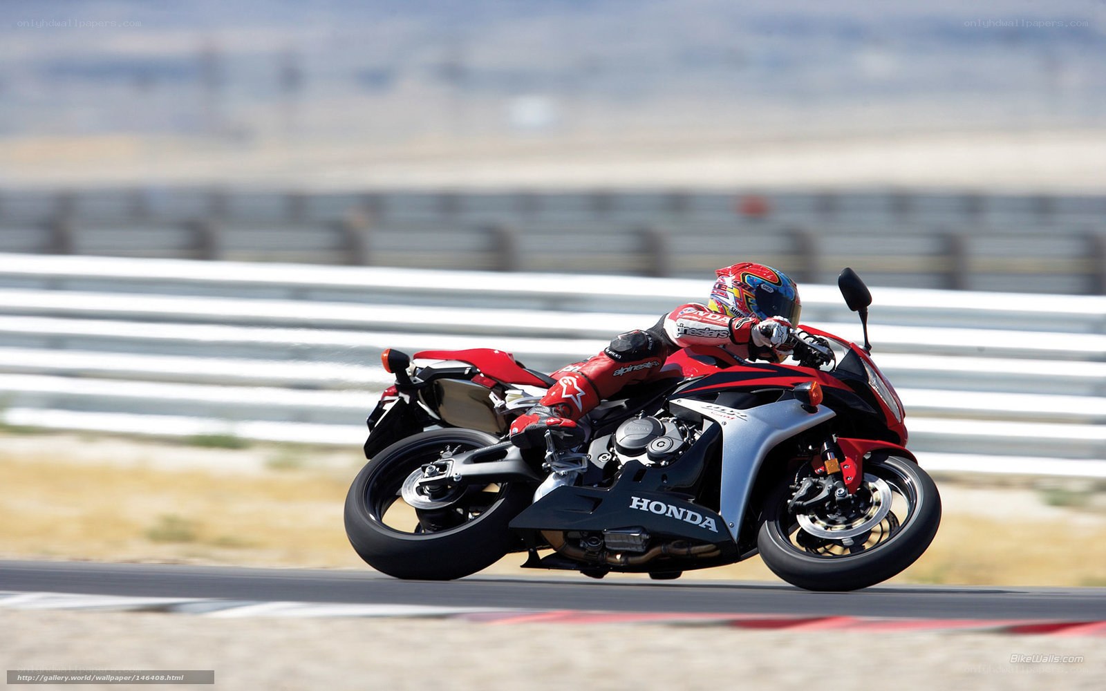 Motorcycle racer on a track