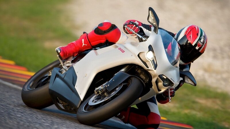 Motorcycle racer on a track