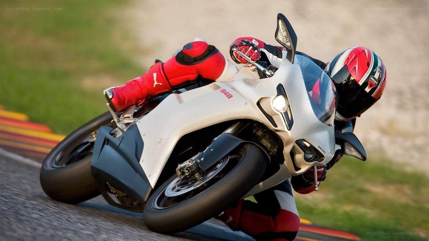 Motorcycle racer on a track