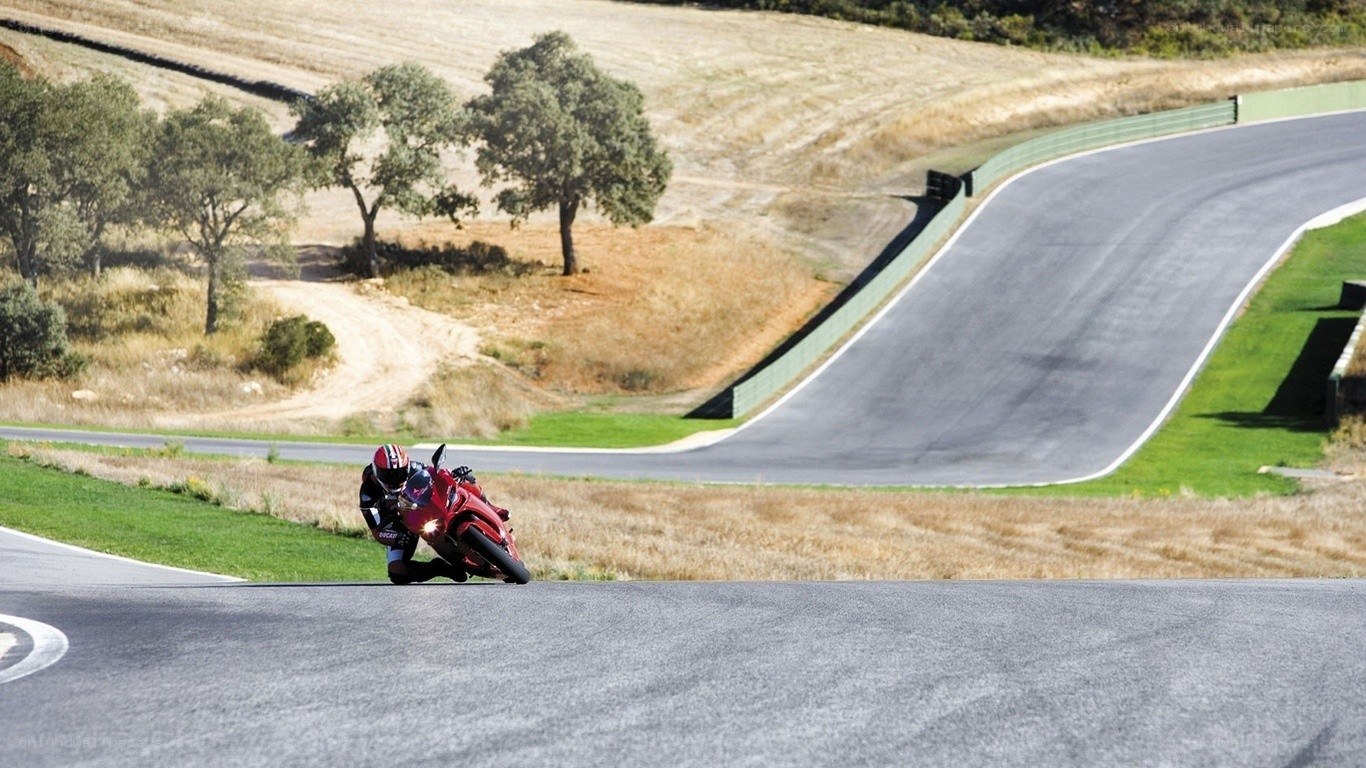 Motorcycle racer on a track