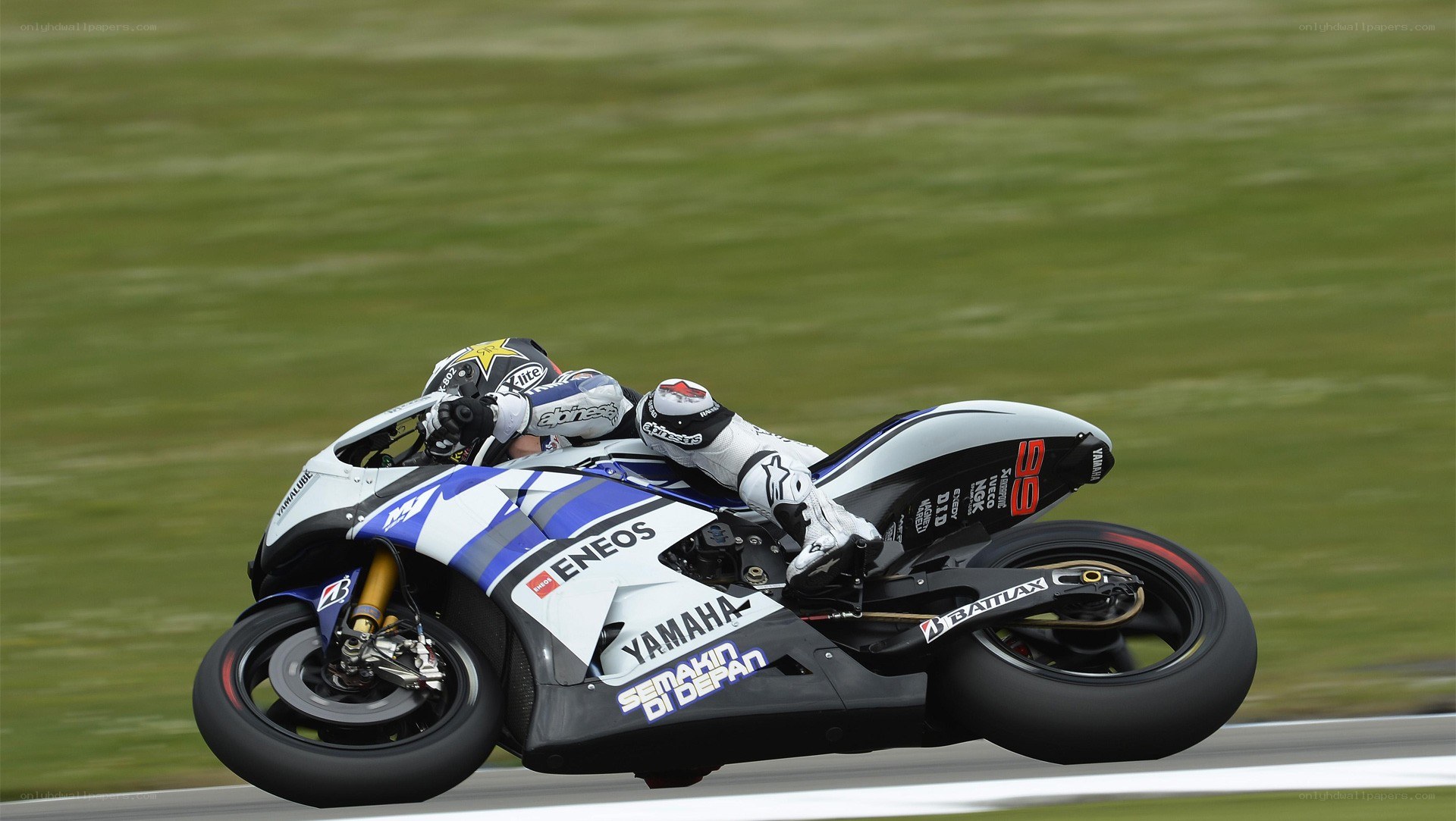 Motorcycle racer on a track