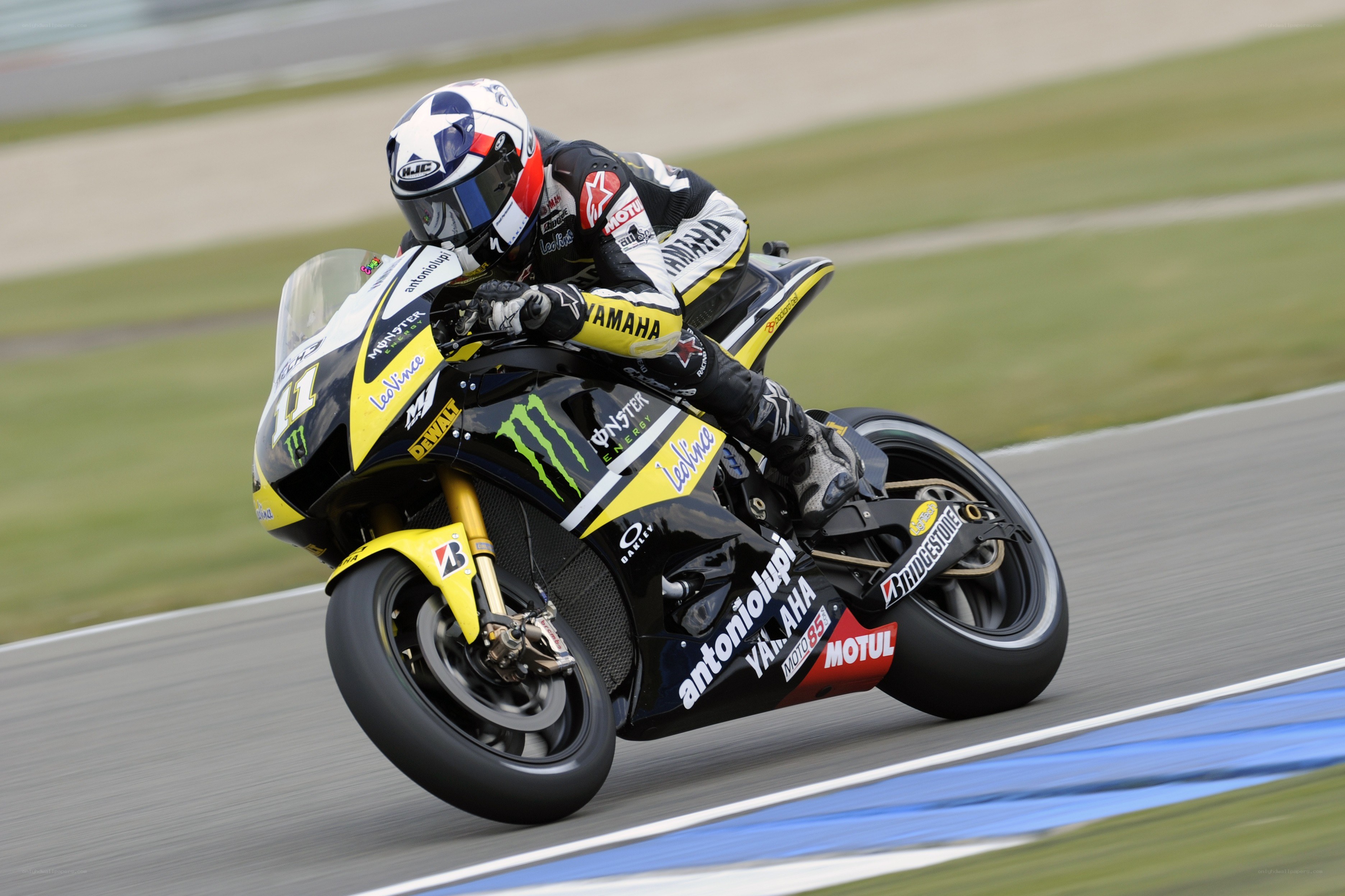 Motorcycle racer on a track