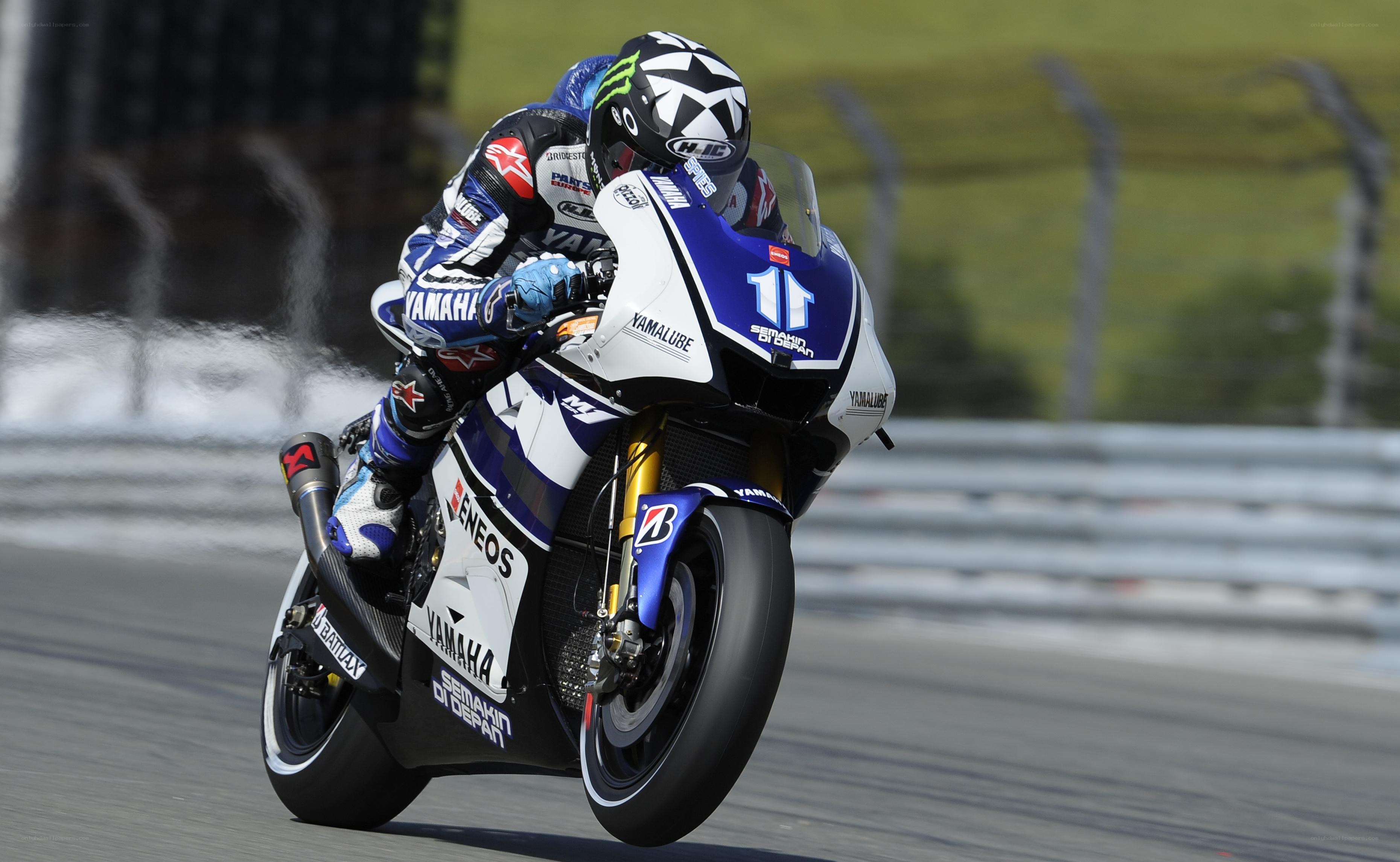 Motorcycle racer on a track