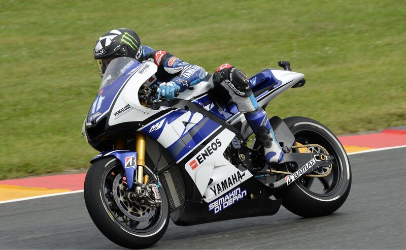 Motorcycle racer on a track