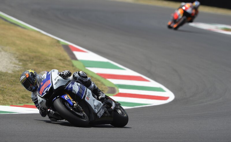 Motorcycle racer on a track