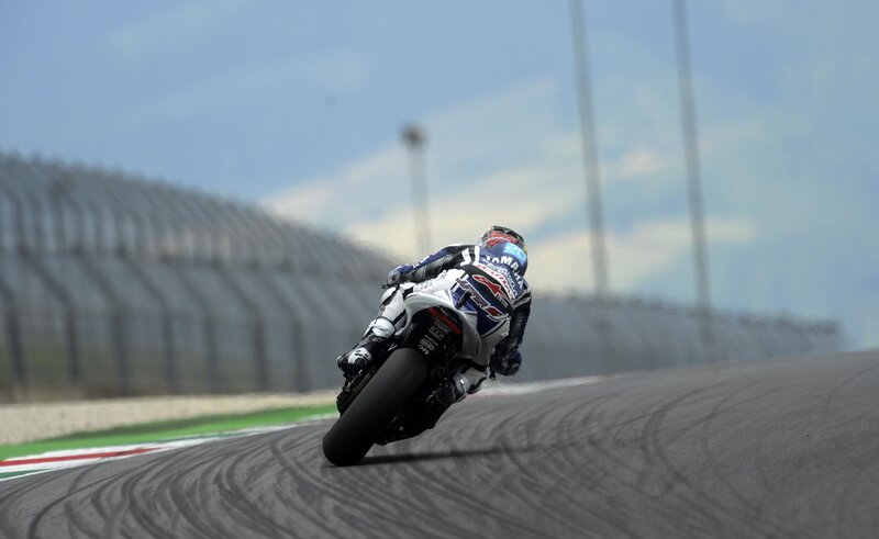 Motorcycle racer on a track