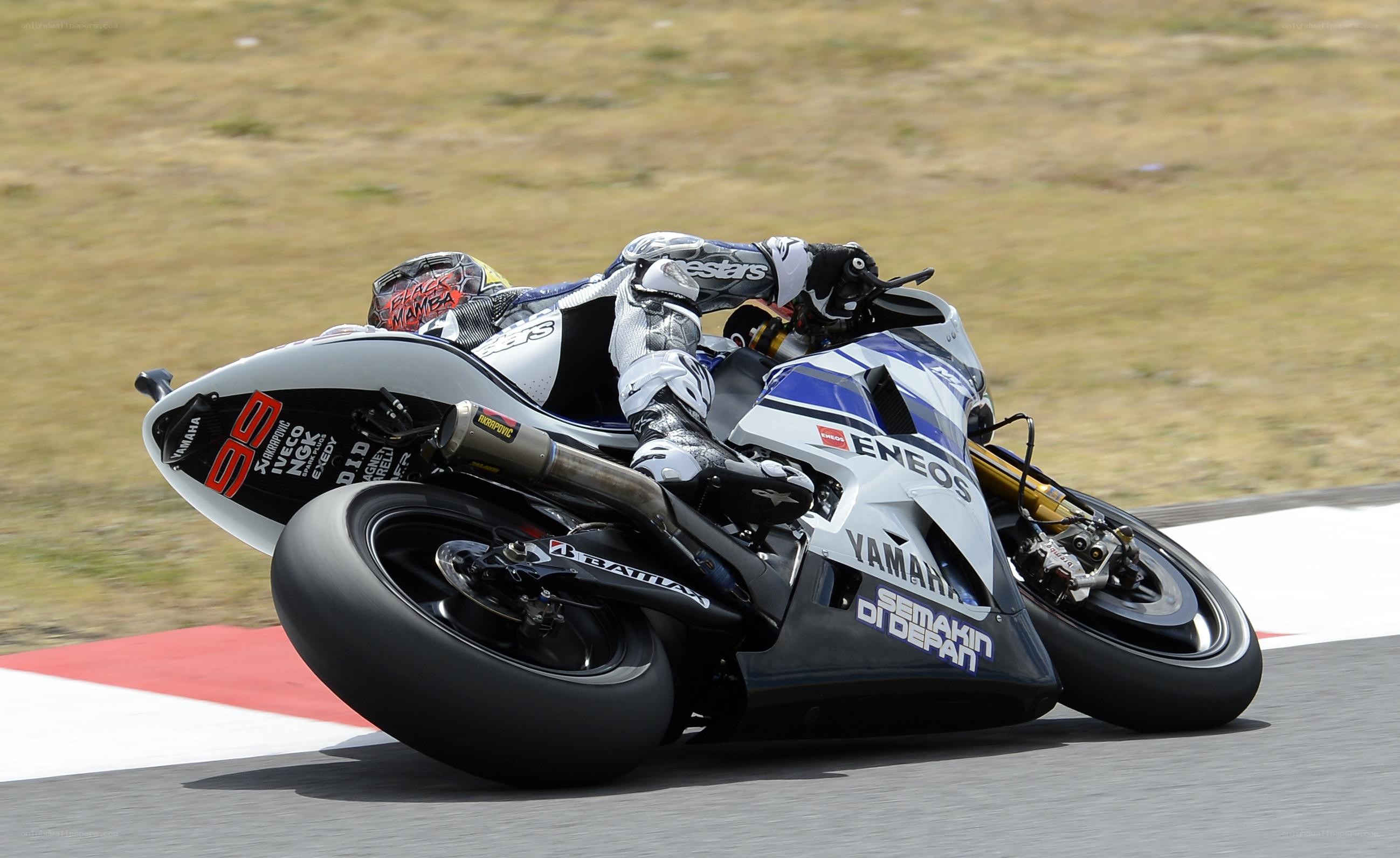Motorcycle racer on a track