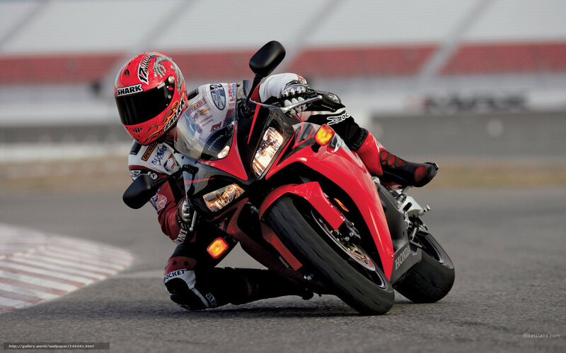 Motorcycle racer on a track