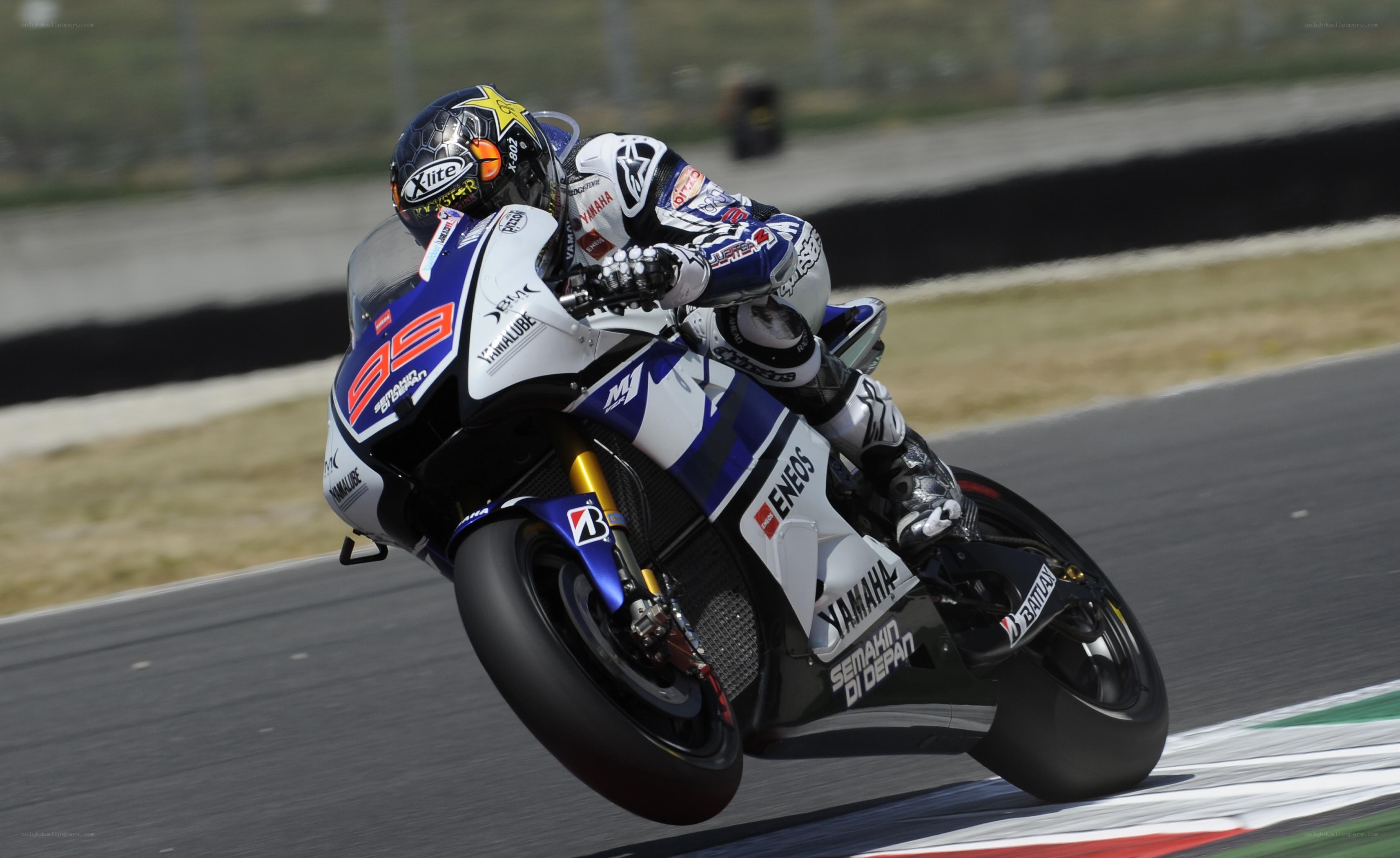 Motorcycle racer on a track