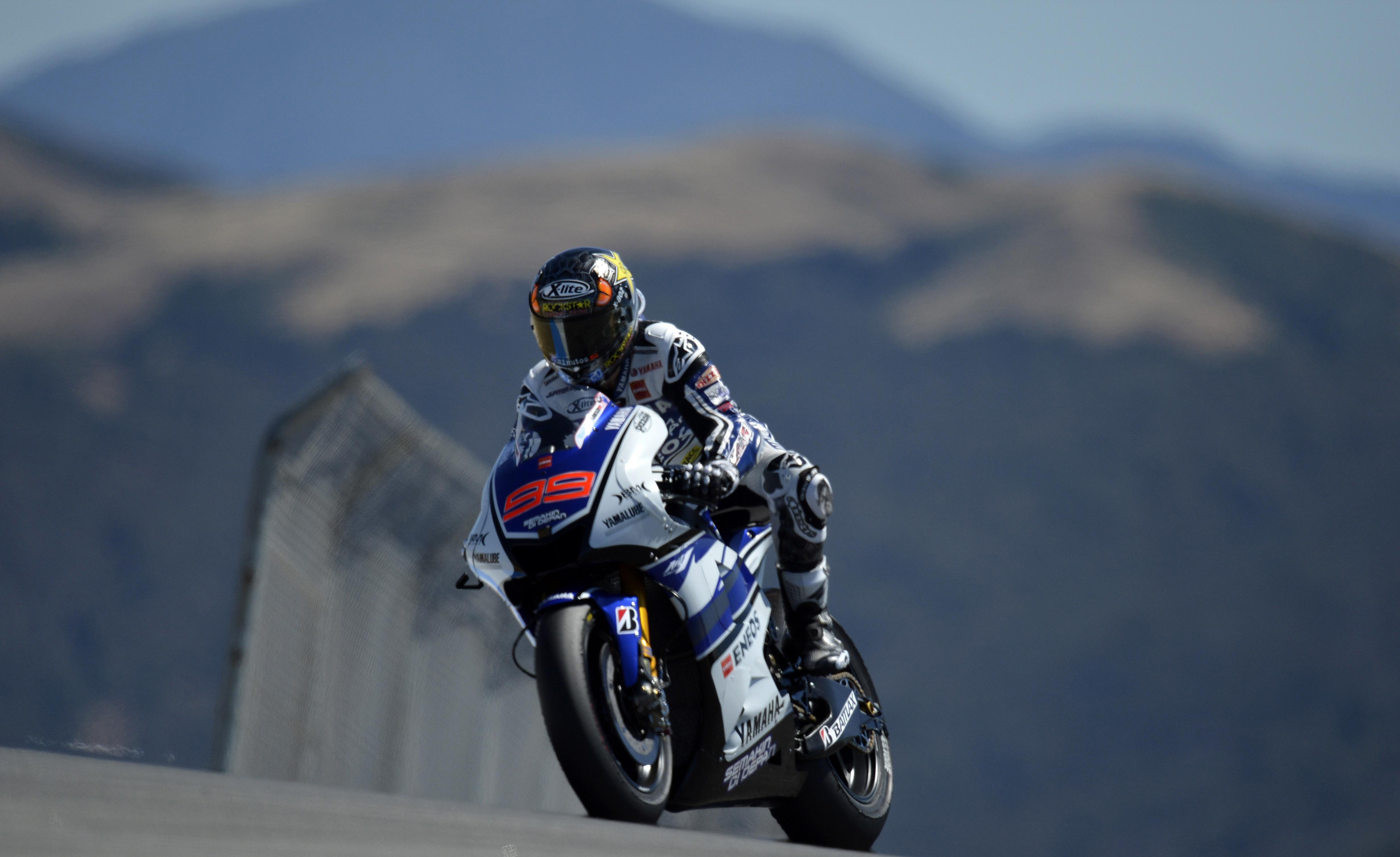 Motorcycle racer on a track