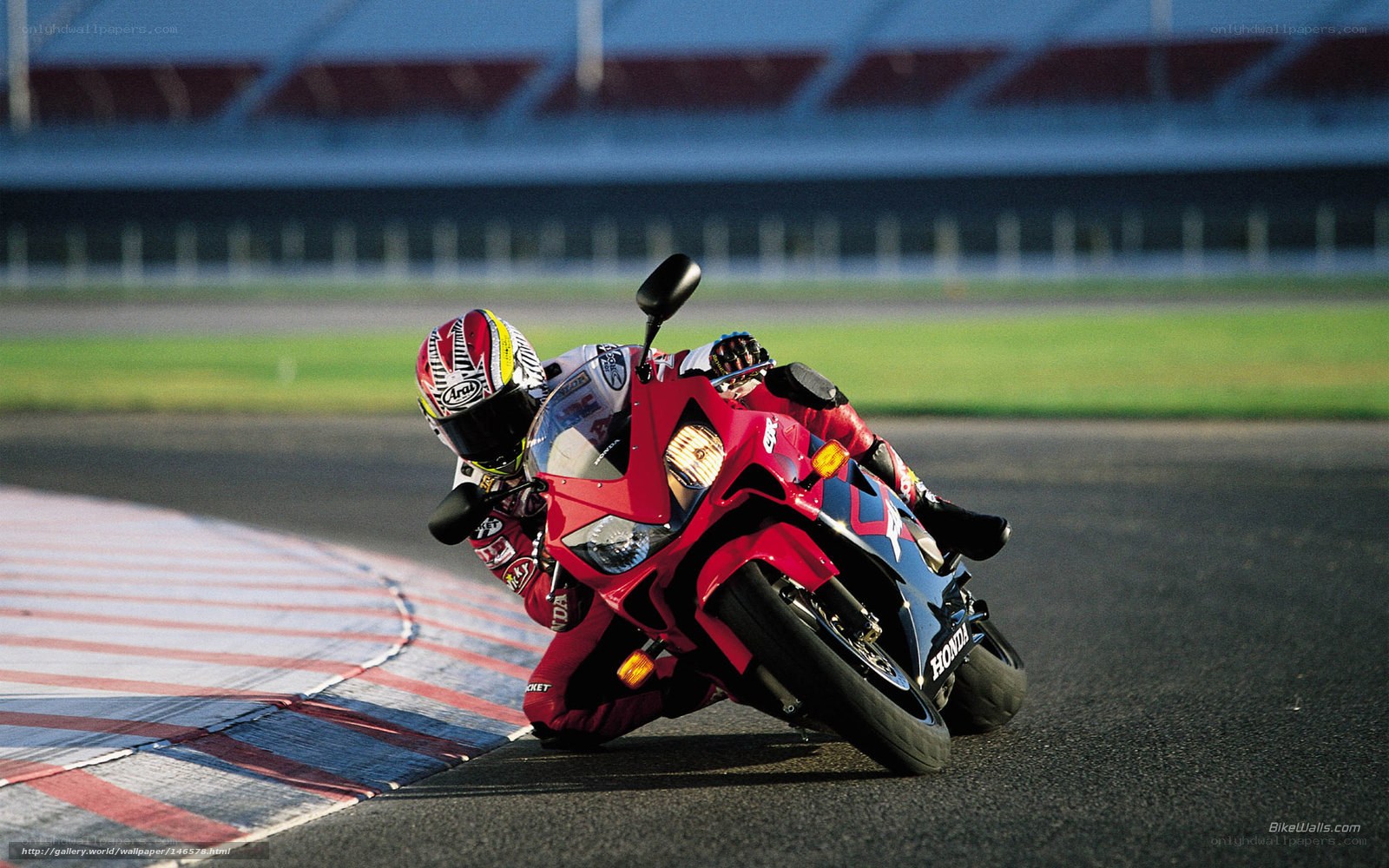 Motorcycle racer on a track