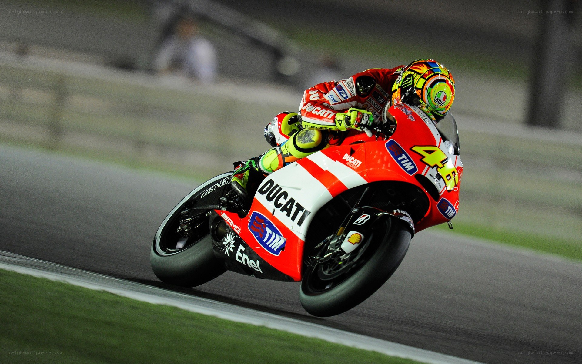 Motorcycle racer on a track