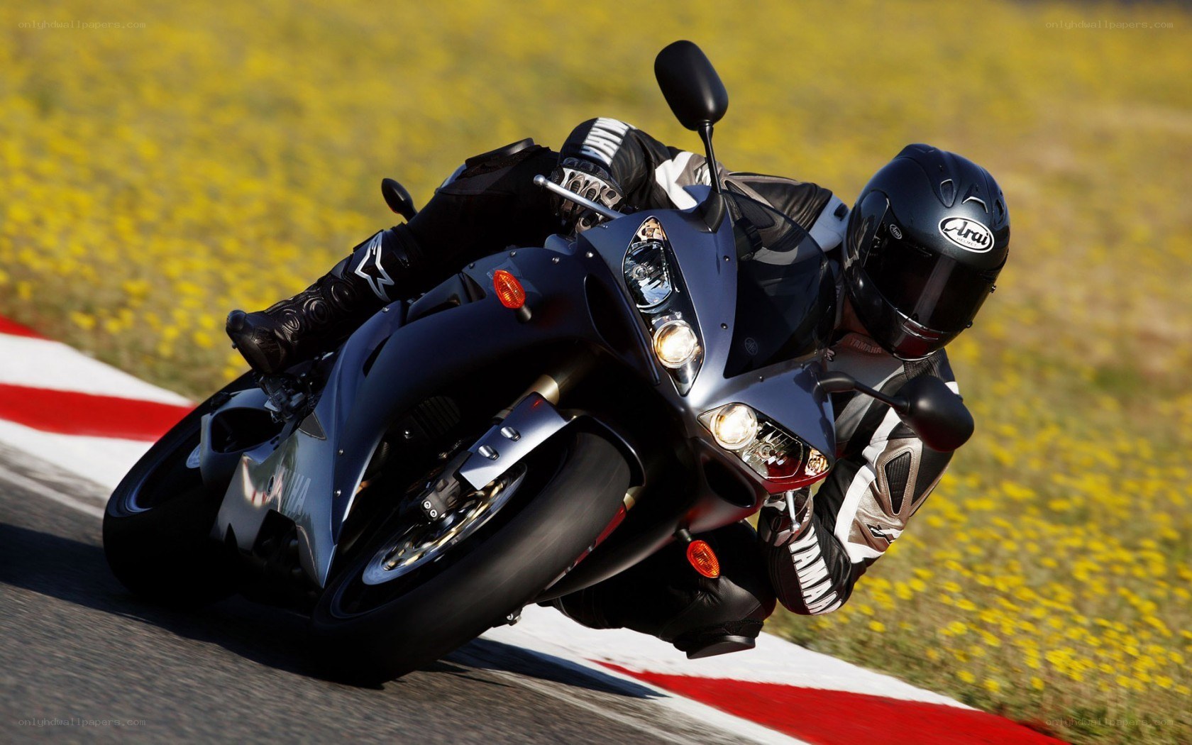 Motorcycle racer on a track