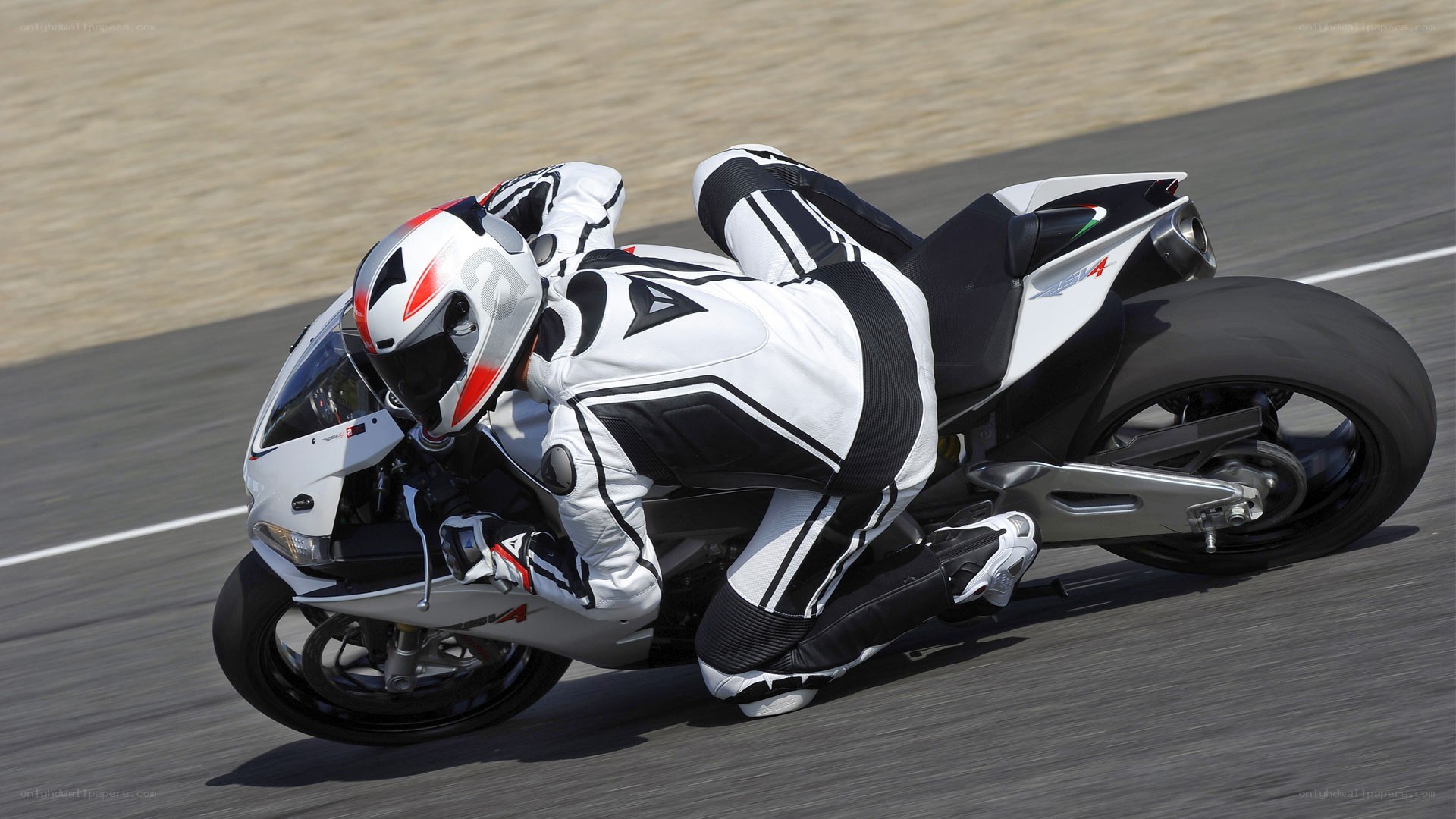 Motorcycle racer on a track
