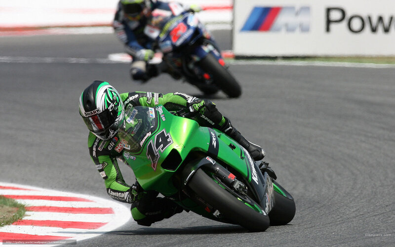 Motorcycle racer on a track
