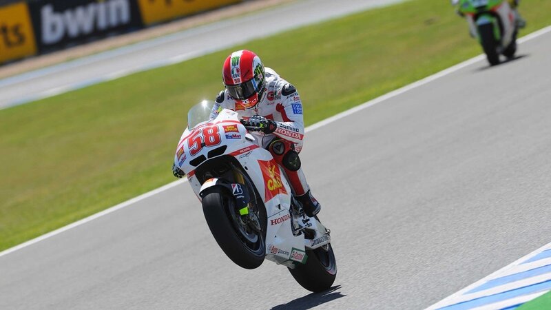 Motorcycle racer on a track