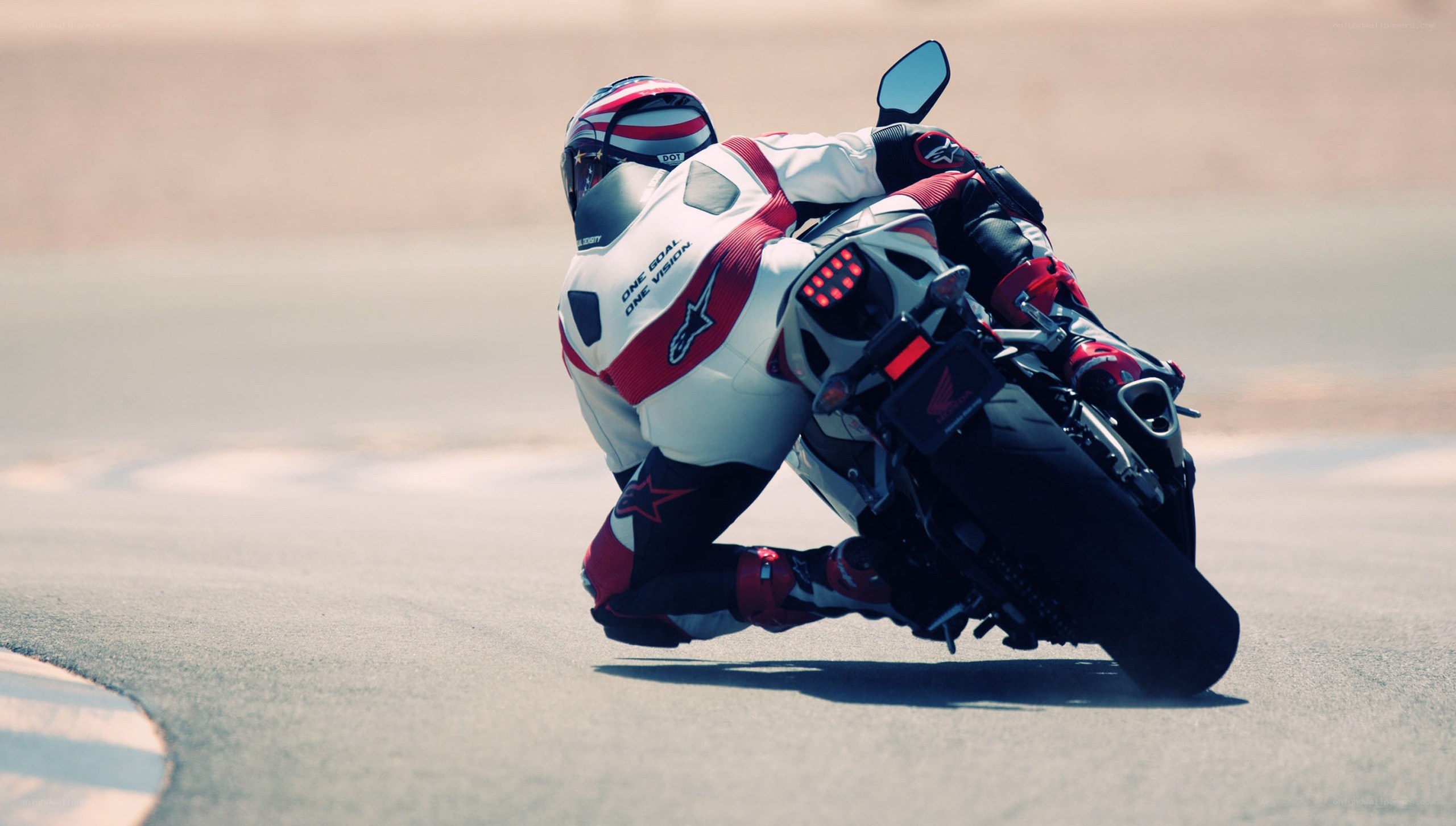 Motorcycle racer on a track