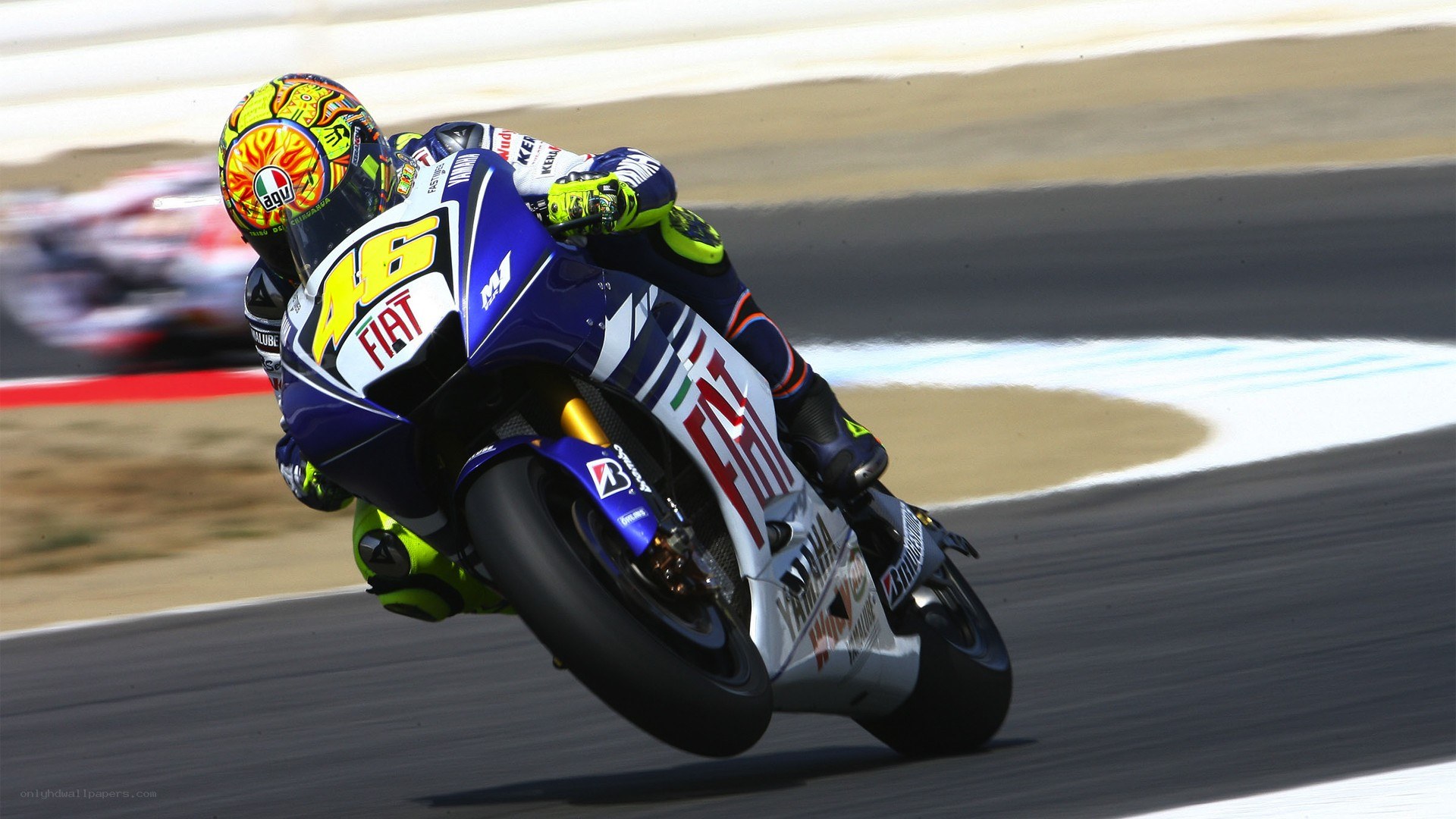 Motorcycle racer on a track