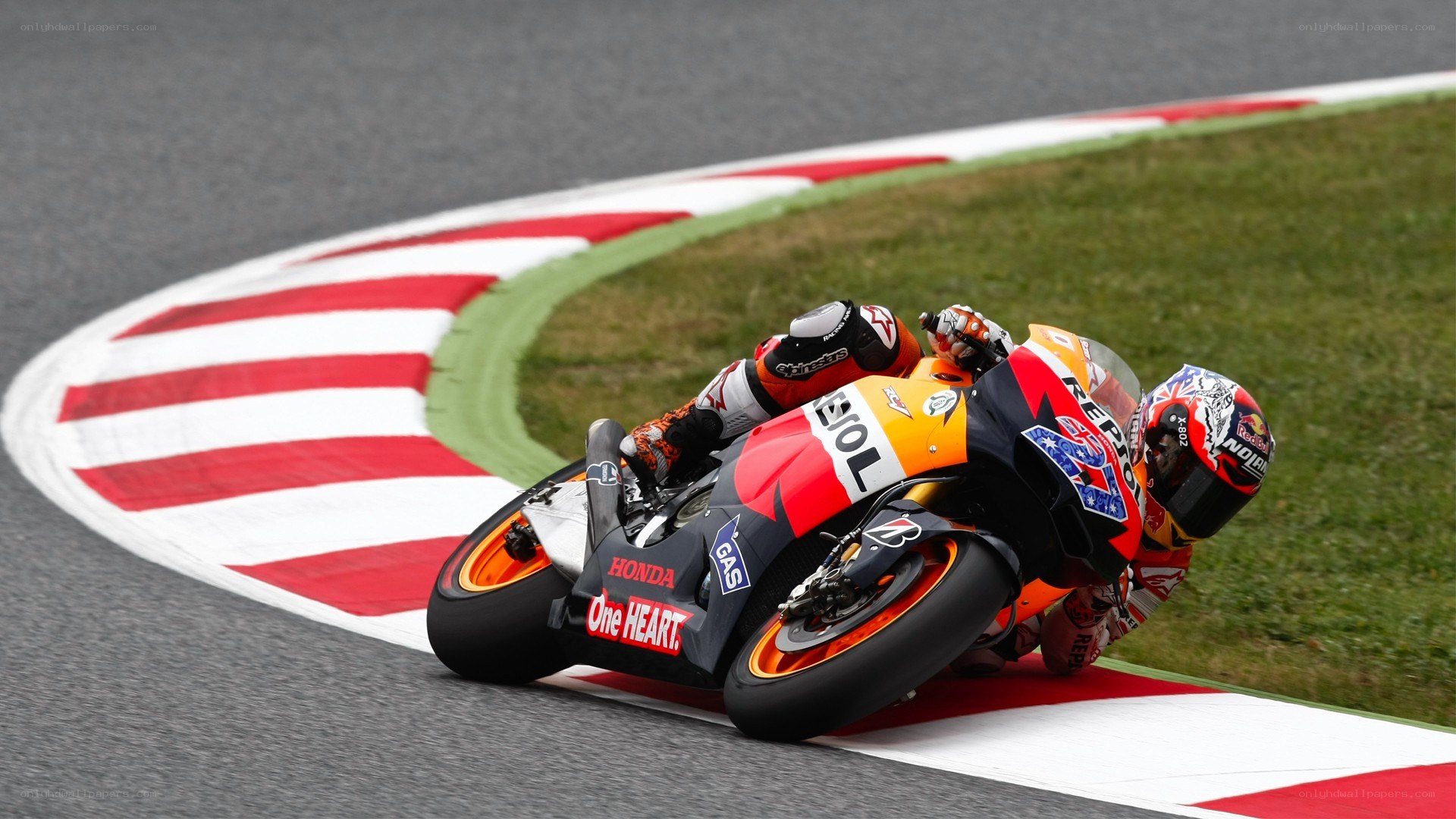 Motorcycle racer on a track