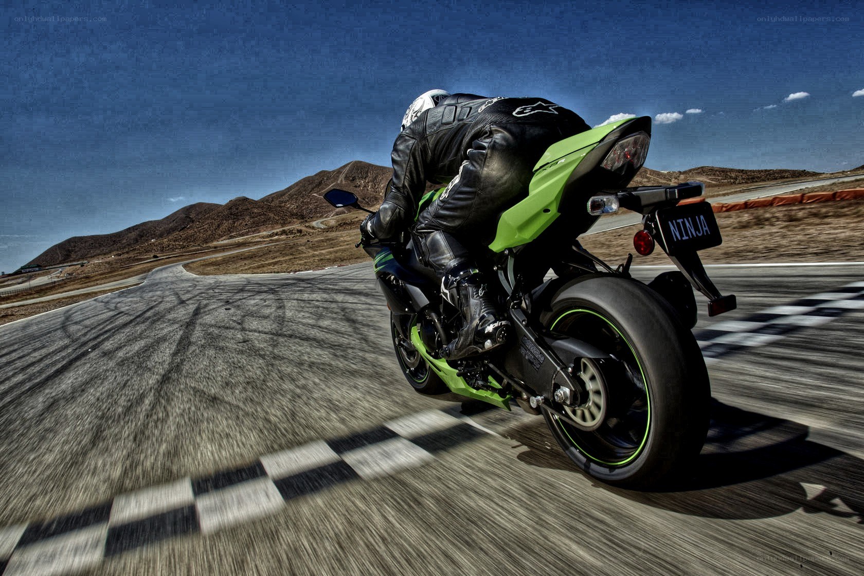 Motorcycle racer on a track