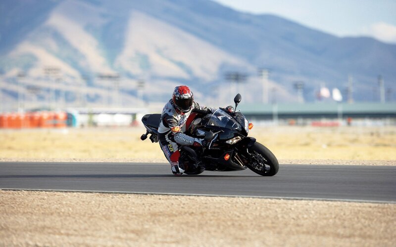 Motorcycle racer on a track