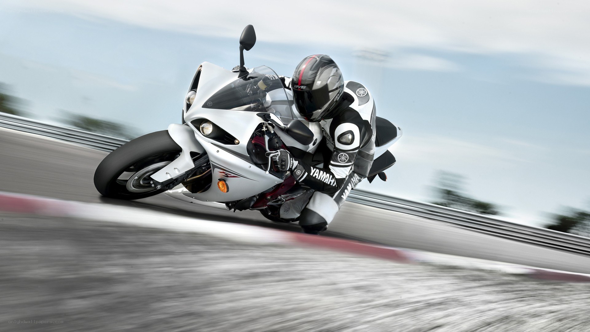 Motorcycle racer on a track
