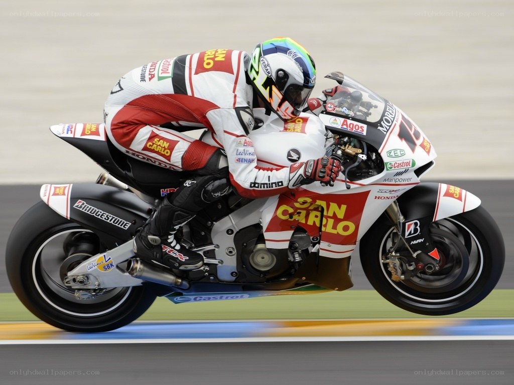 Motorcycle racer on a track