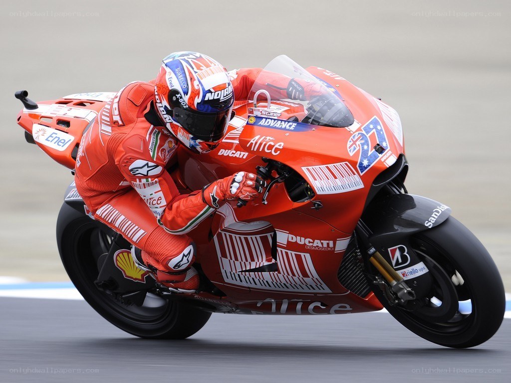 Motorcycle racer on a track