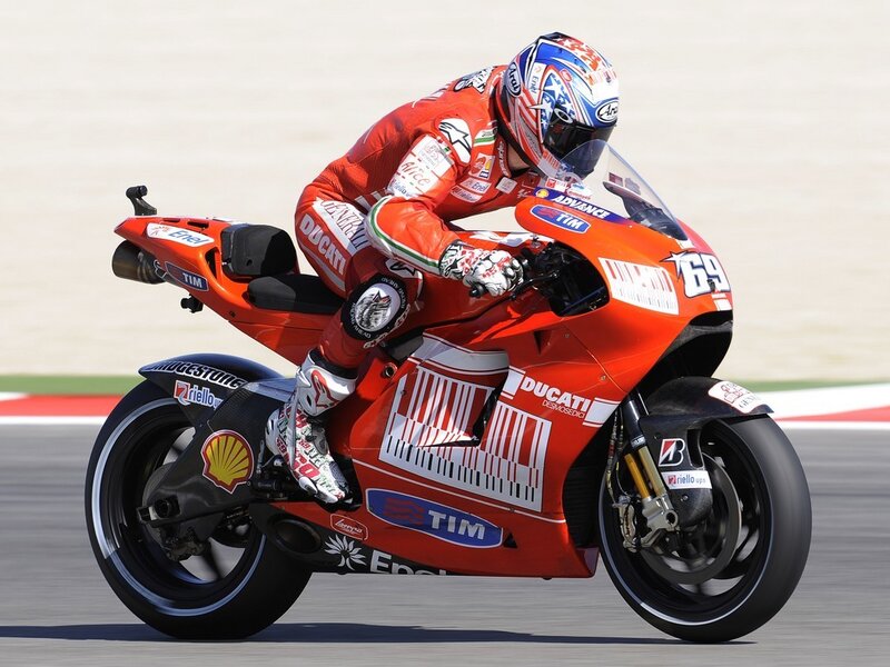 Motorcycle racer on a track