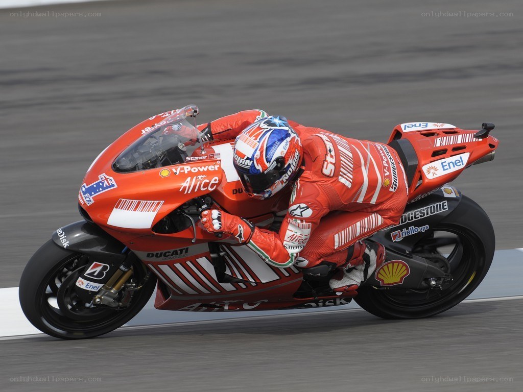 Motorcycle racer on a track