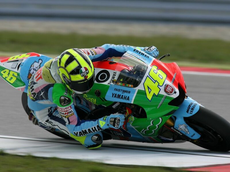 Motorcycle racer on a track