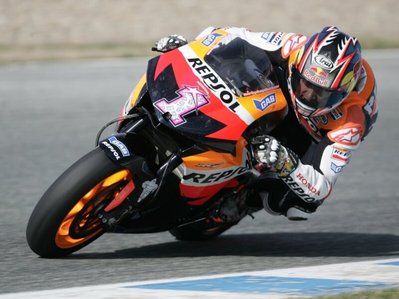 Motorcycle racer on a track