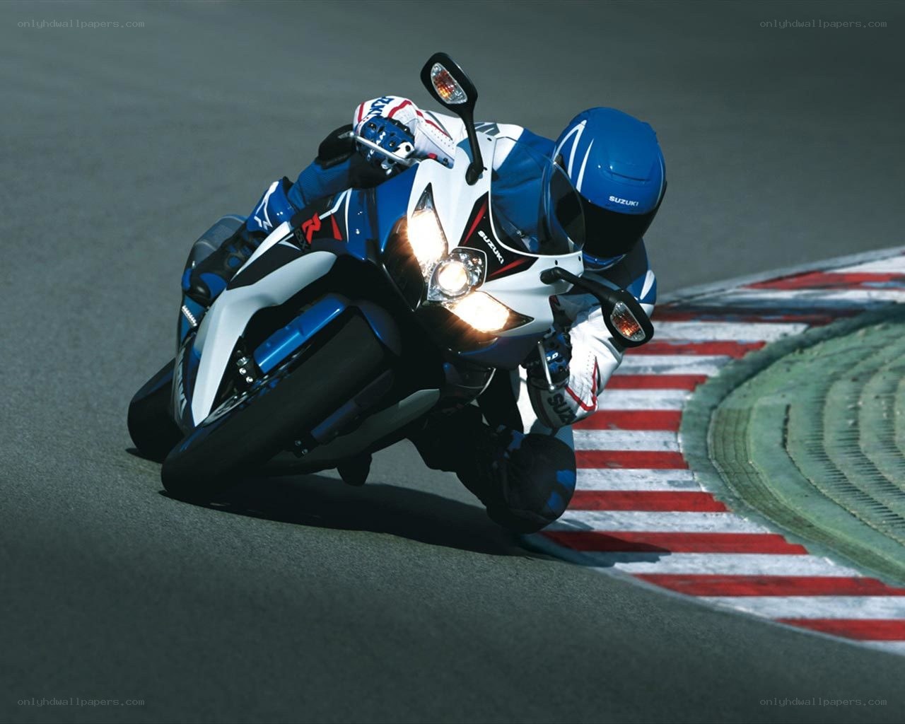 Motorcycle racer on a track