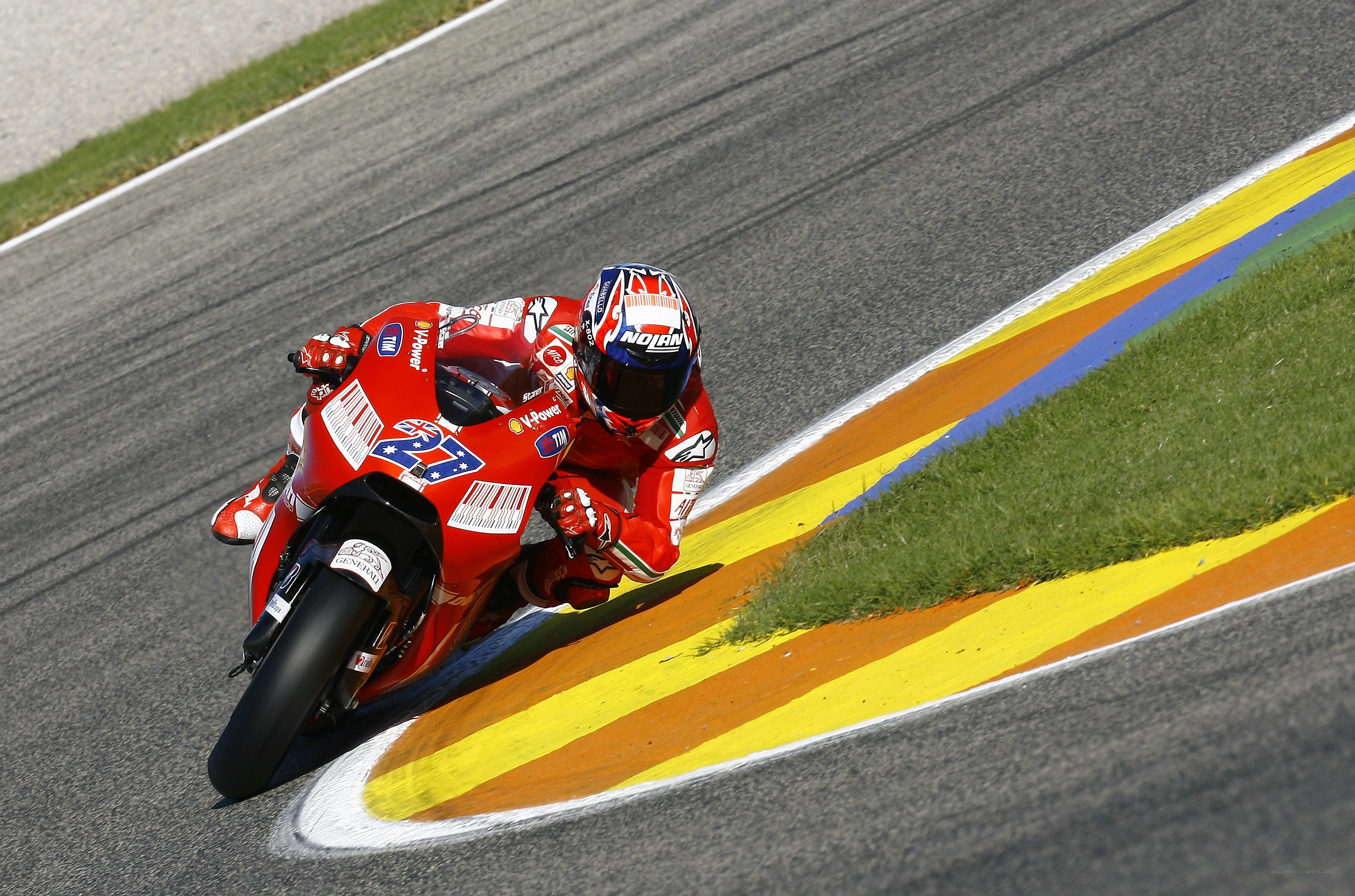Motorcycle racer on a track