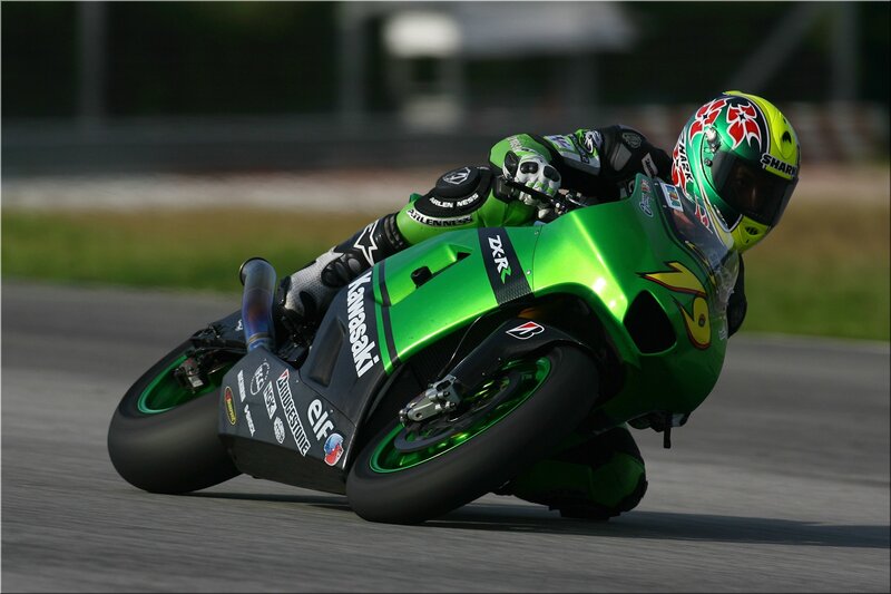 Motorcycle racer on a track